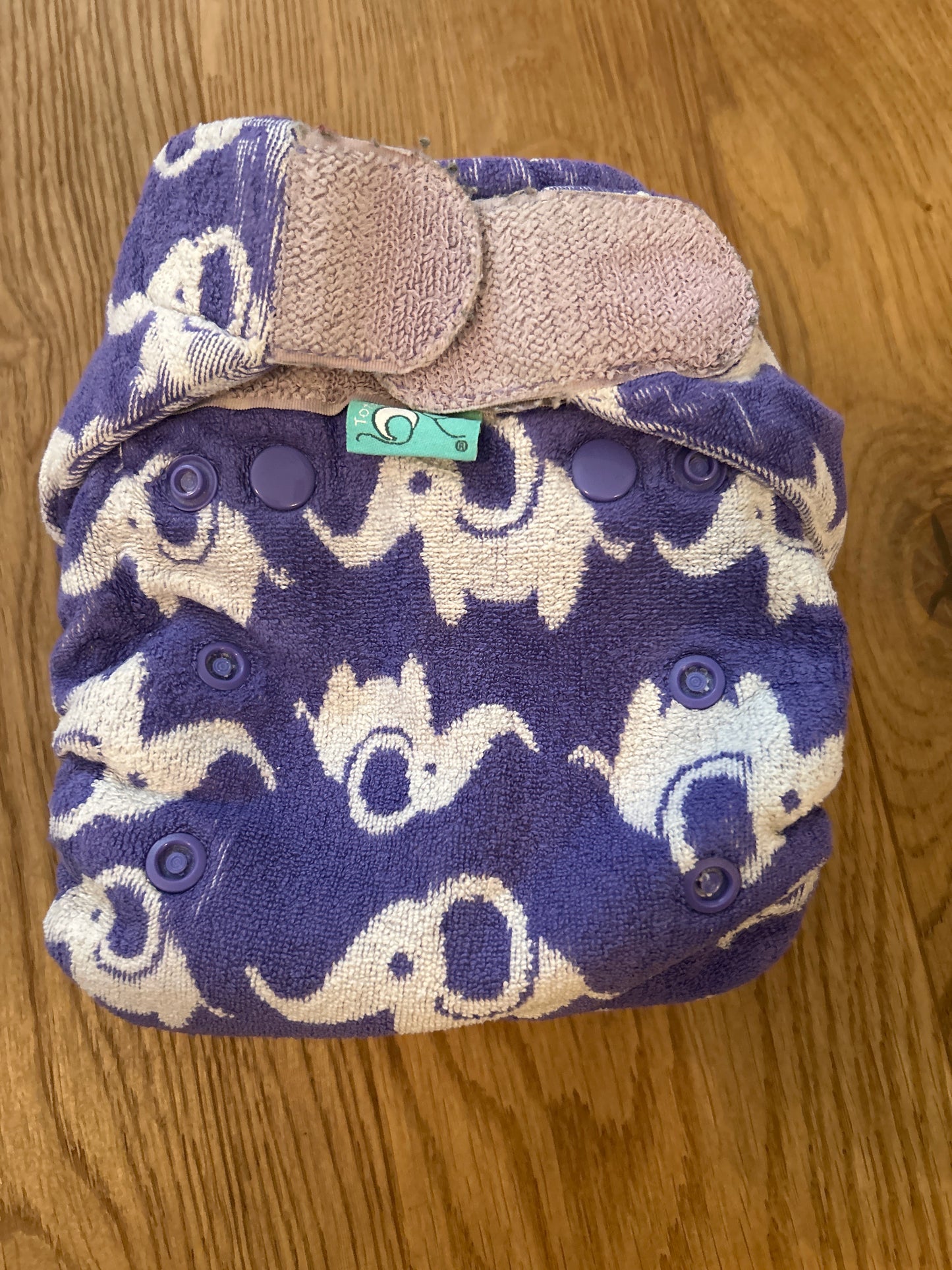 TotsBots  - Fitted Nappy bamboozle size 2 purple (003)
