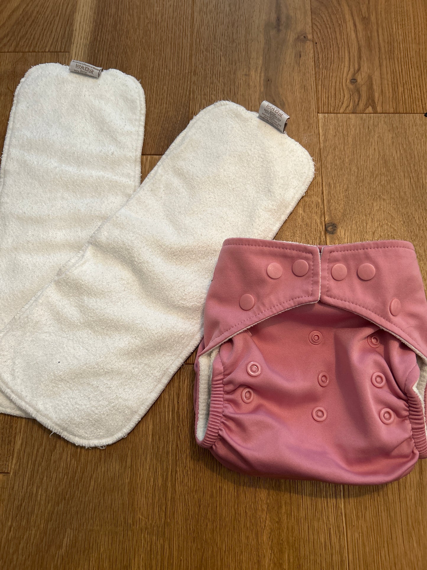 Baba and Boo pink pocket nappy with inserts (003)