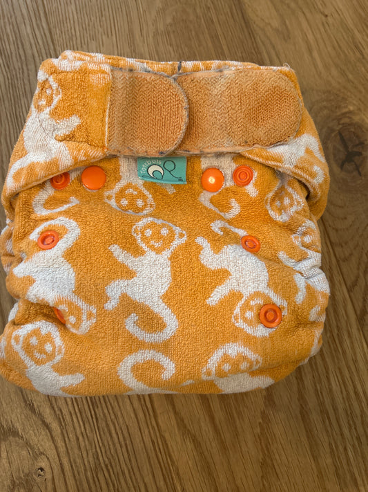 TotsBots  - Fitted Nappy bamboozle size 2 orange (003)