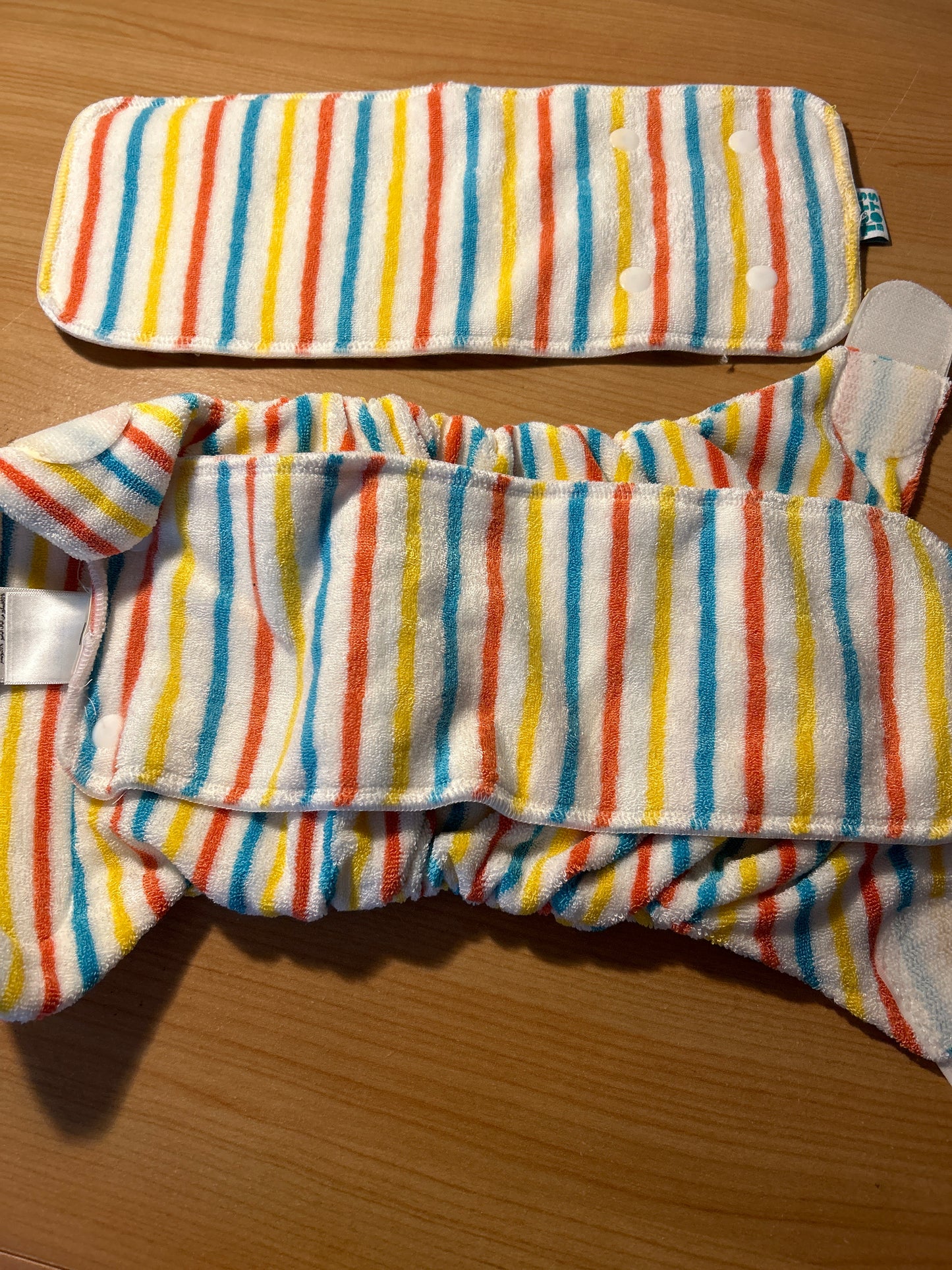 TotsBots Bamboozle stretch fitted nappy Stripee print, brand new (003)