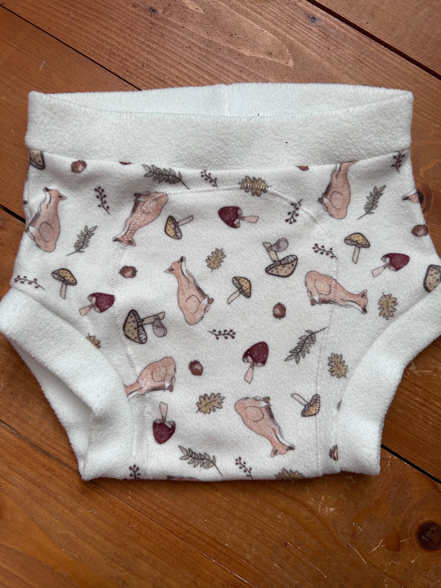 Ezra and Boos fleece pull up nappy wrap large Pumpkin and Pickle (035)