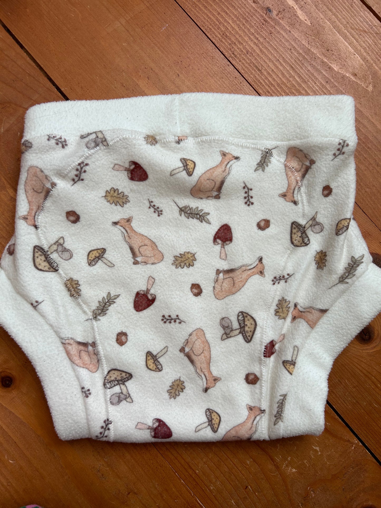 Ezra and Boos fleece pull up nappy wrap large Pumpkin and Pickle (035)