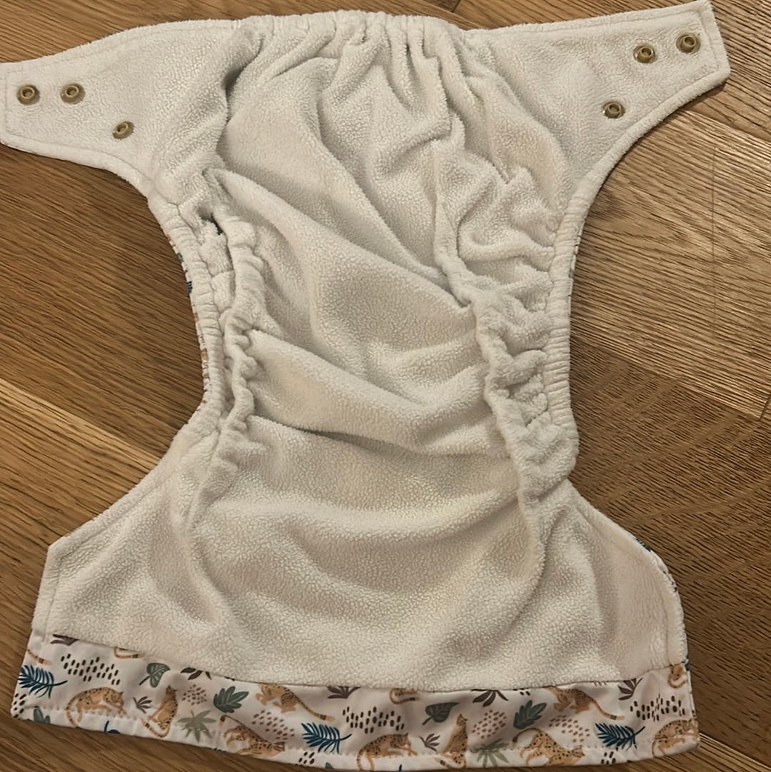 Baba and Boo cheetahs pocket nappy with two original inserts (003)