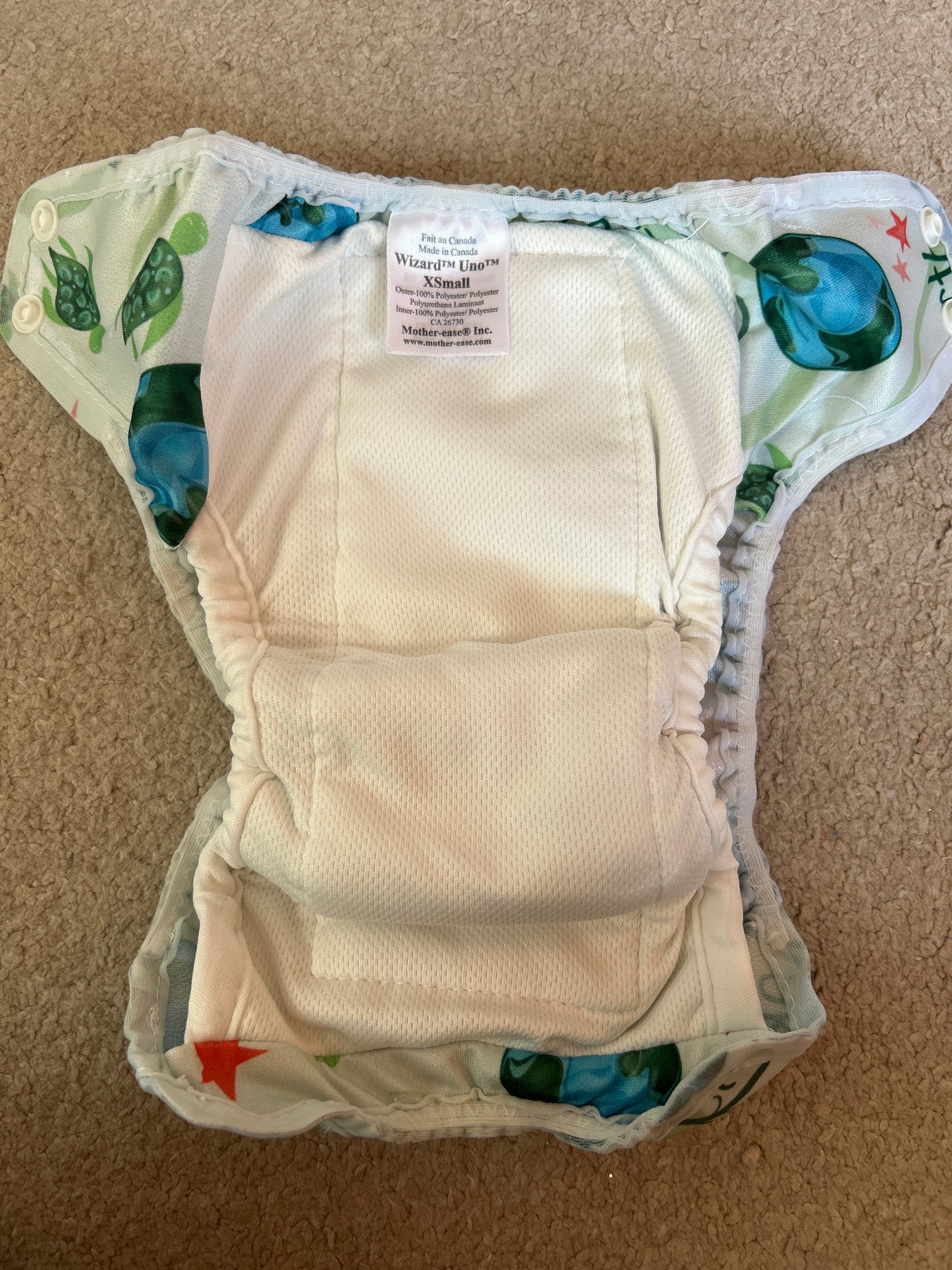 Motherease newborn / XS all in one nappy.  (#003)