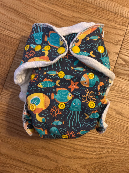 Petit Lulu fluffy organic fitted nappy - like new (003)