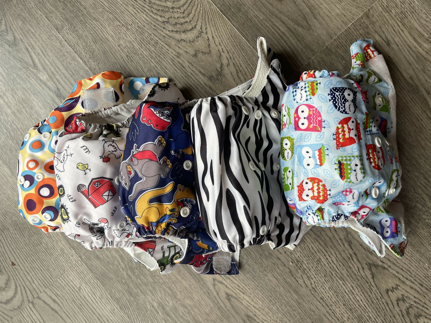 5 pocket nappies, Little Bloom and Dudeybaba