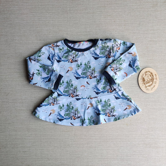 Age 2 long sleeve peplum t shirt EUC. Fox & Bobbin Preloved cloth friendly clothing