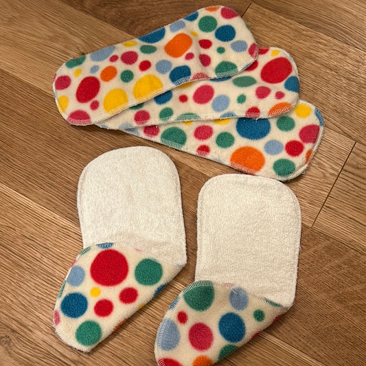 5 dotty poppy boosters - bamboo and fleece (boosters & inserts; 026)