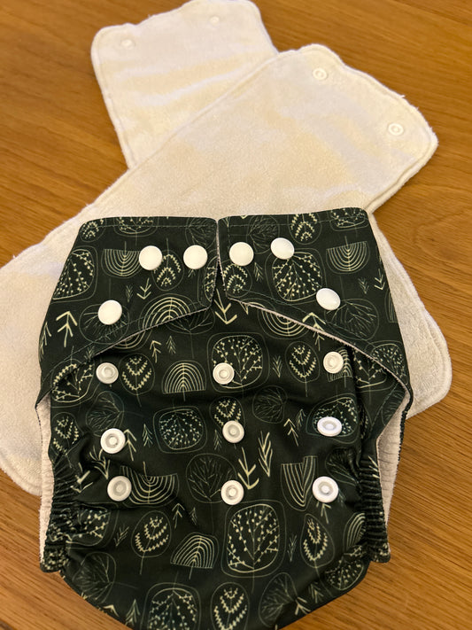Nipper Nappies pocket nappy with two original inserts (092)