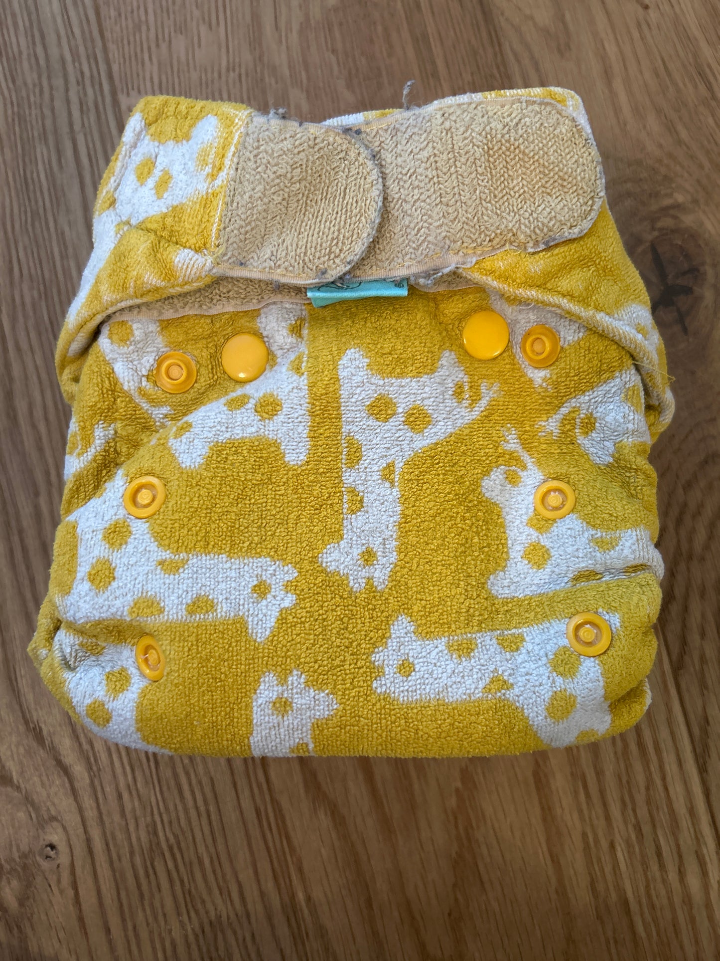 TotsBots  - Fitted Nappy bamboozle size 2 yellow (003)
