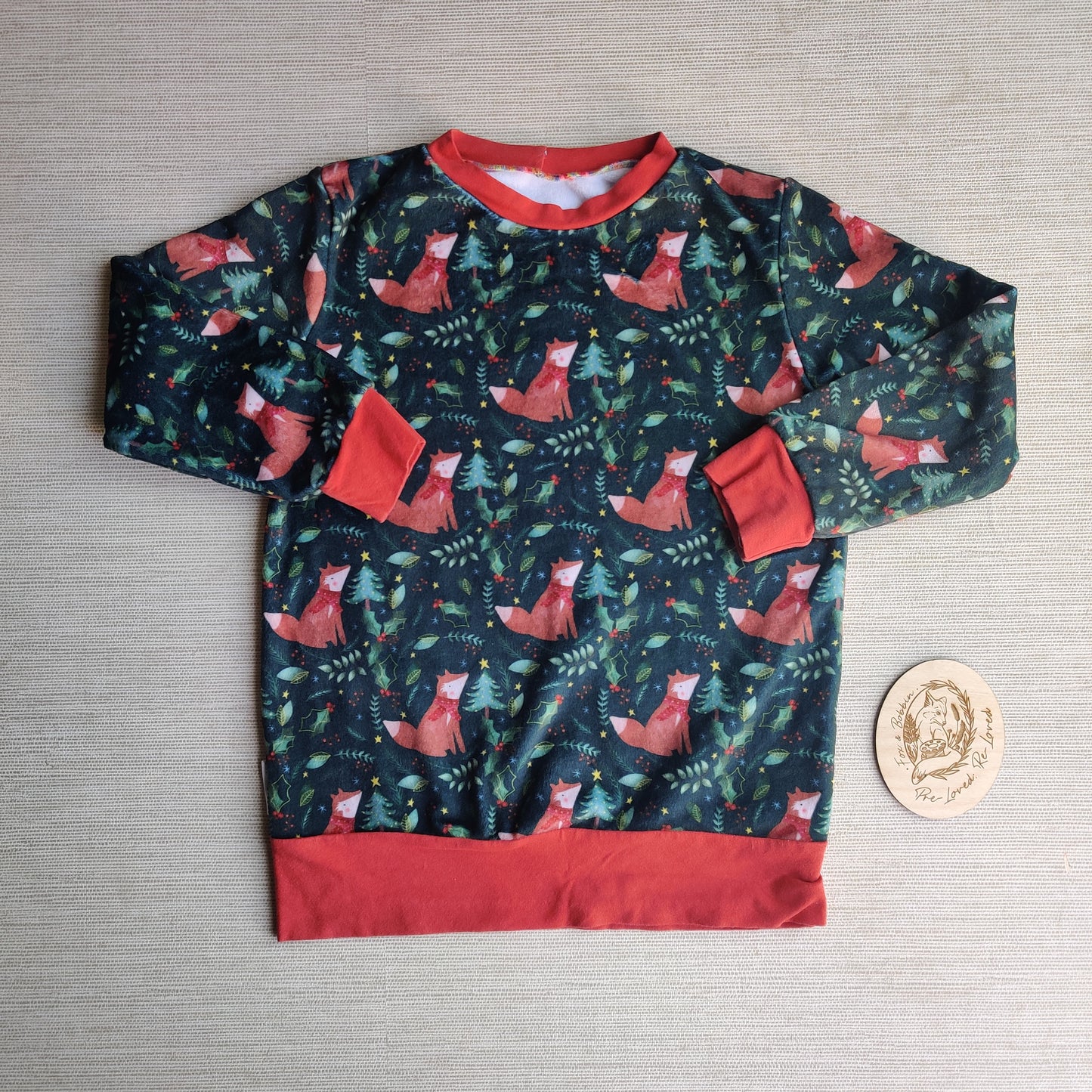 Age 6 squish sweater EUC. Fox & Bobbin Preloved cloth friendly clothing