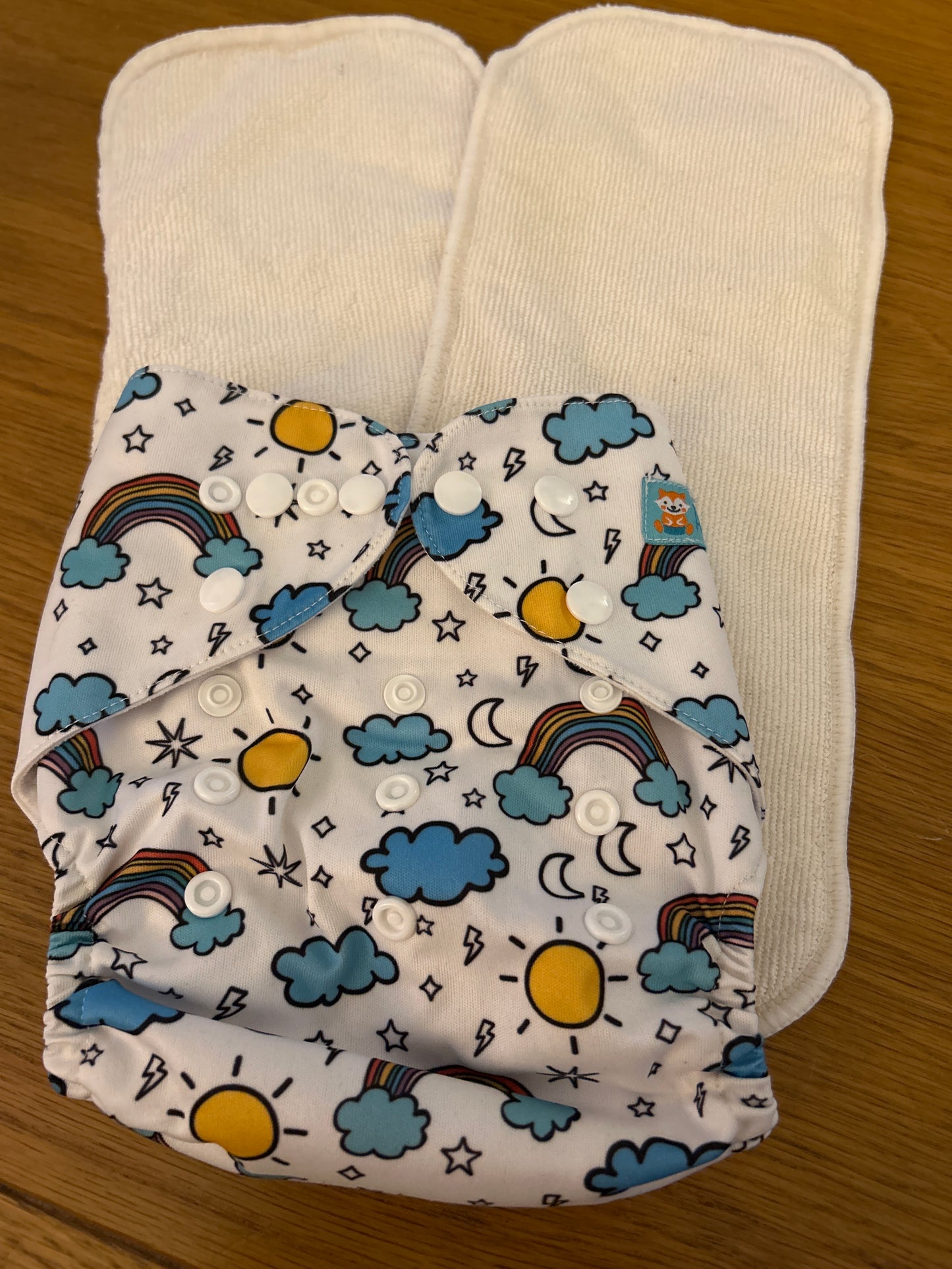Alva baby pocket nappy with 2 inserts (092)