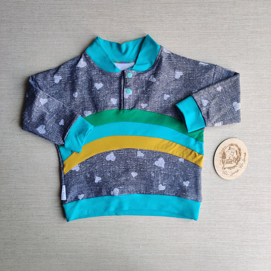 Age 1 rainbow sweater EUC. Fox & Bobbin Preloved cloth friendly clothing