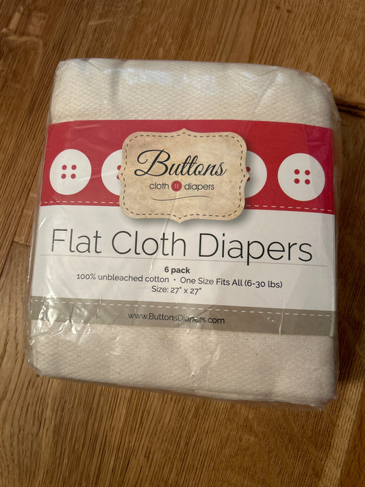 Brand new Buttons flat cloth nappies / muslins (072)