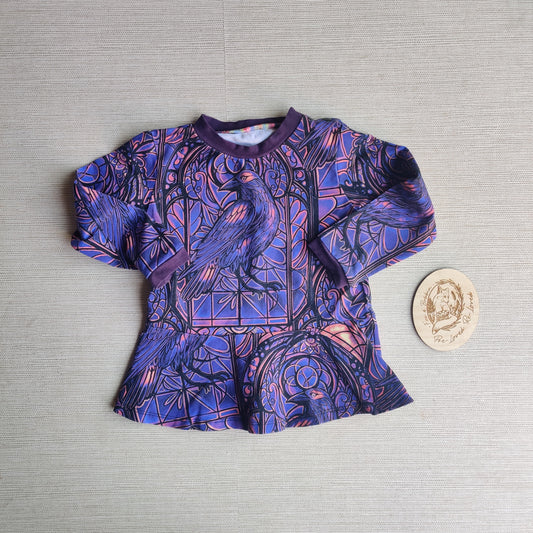 Long sleeve peplum t shirt EUC age 2. Fox & Bobbin Preloved cloth friendly clothing