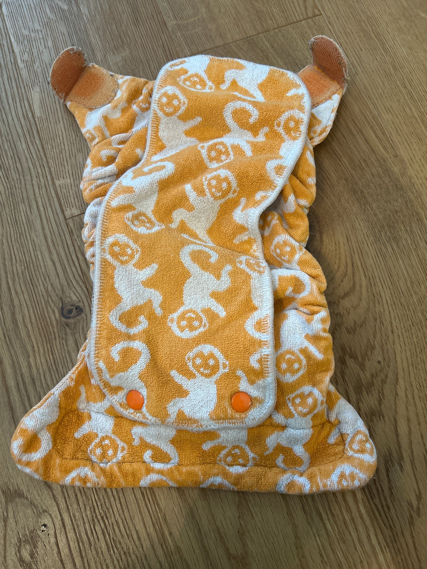TotsBots  - Fitted Nappy bamboozle size 2 orange (003)