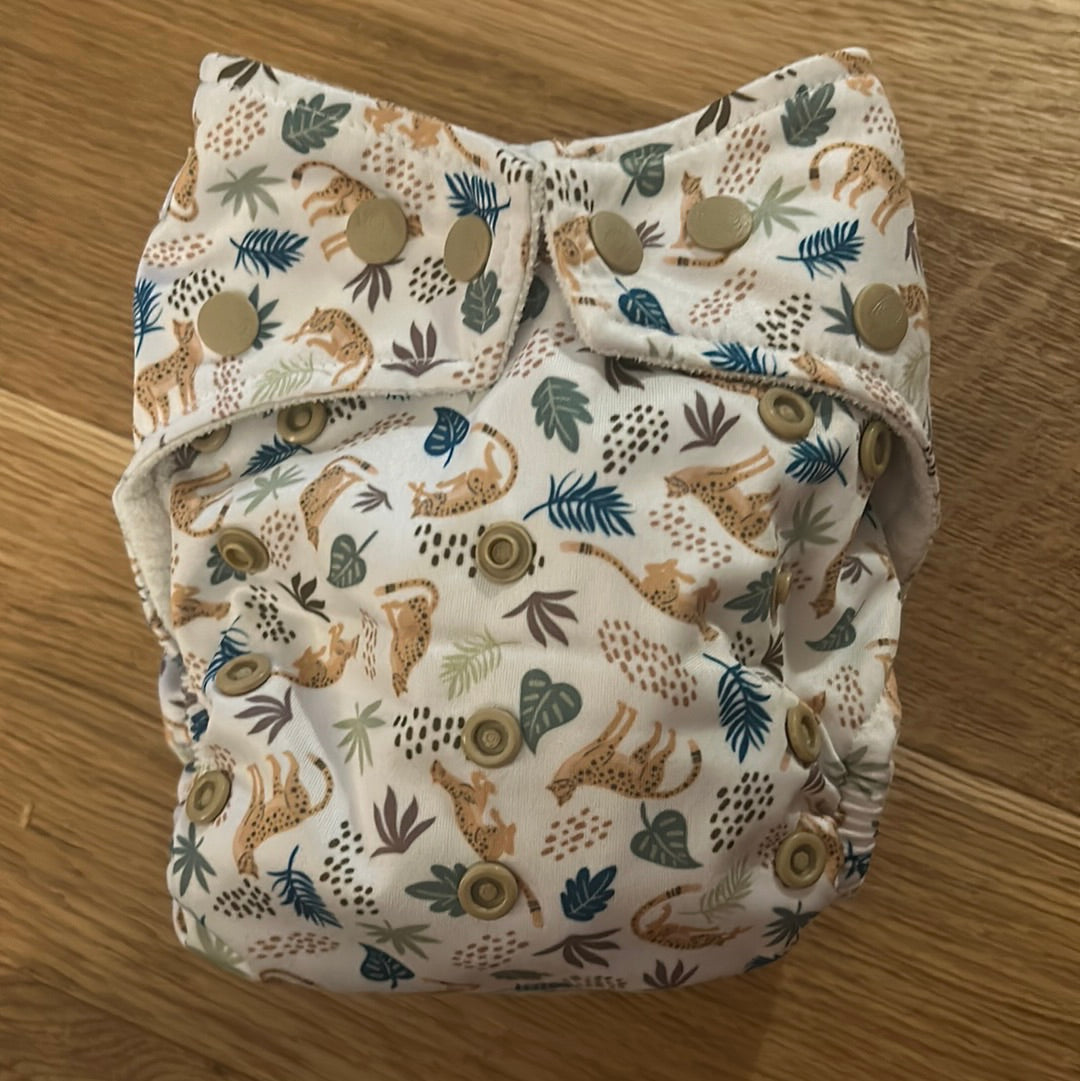 Baba and Boo cheetahs pocket nappy with two original inserts (003)