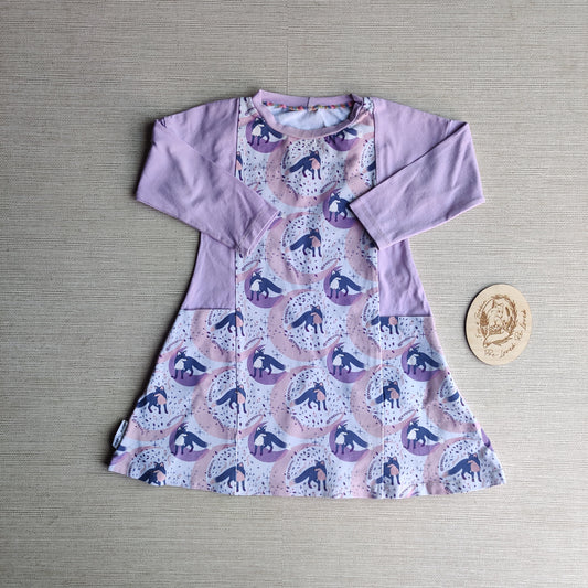 GUC Foxes long sleeve tunic dress age 2. Fox & Bobbin Preloved cloth friendly clothing
