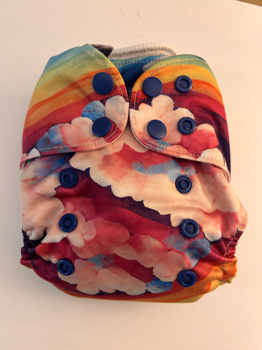 Little Lovebum newborn nappy new style, newbie natural, like new (003)