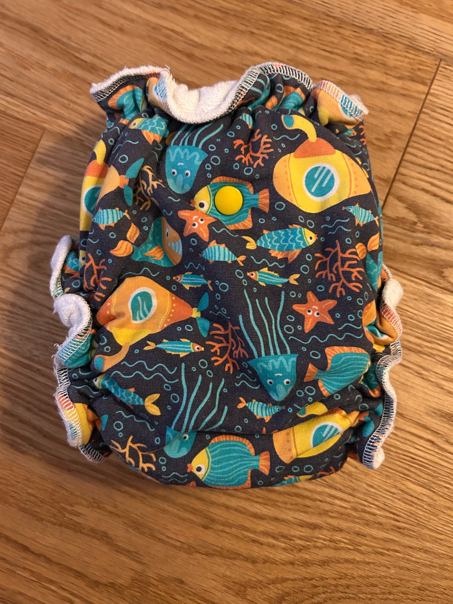 Petit Lulu fluffy organic fitted nappy - like new (003)