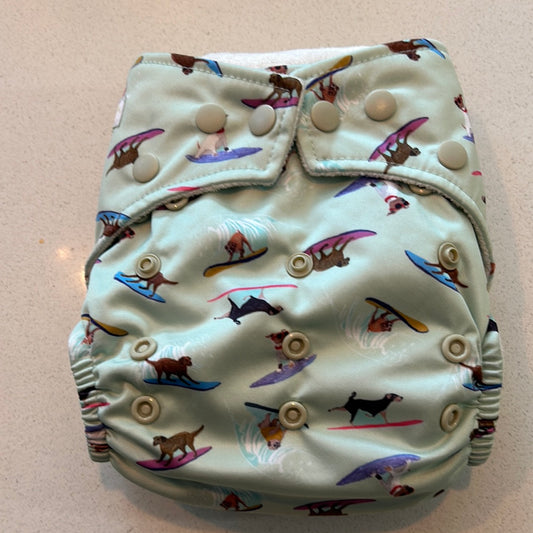 Baba and Boo dog print pocket nappy with inserts (003)