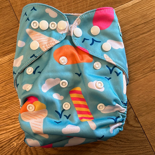 Alva baby pocket nappy with 2 inserts (041)