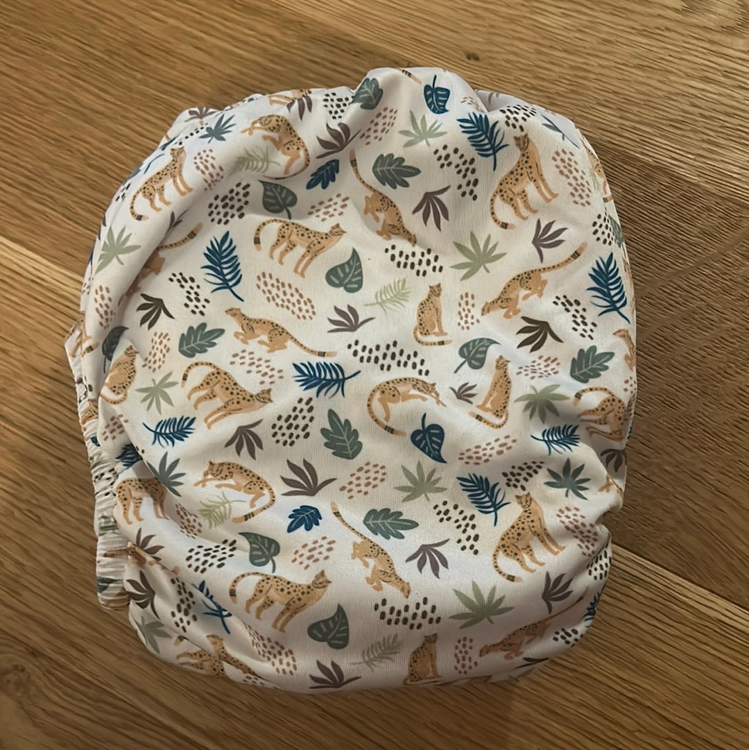 Baba and Boo cheetahs pocket nappy with two original inserts (003)