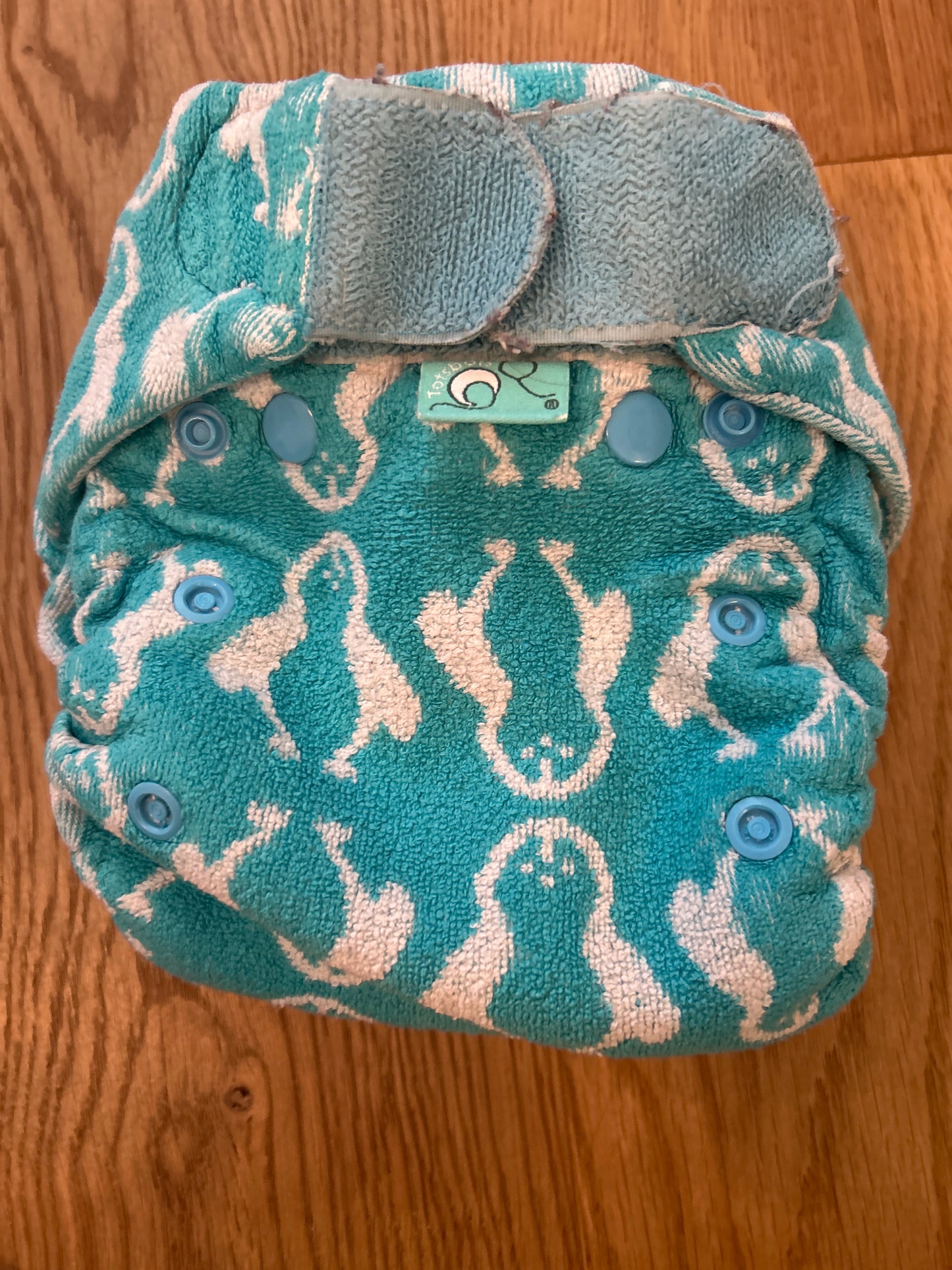 TotsBots  - Fitted Nappy bamboozle size 2 turquoise (003)