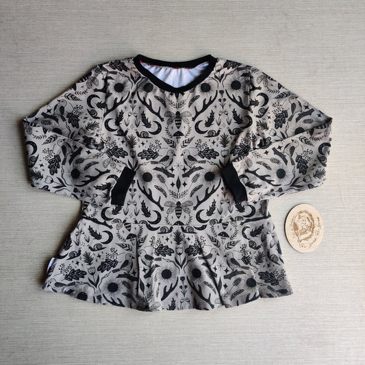 Age 9 long sleeve peplum t shirt EUC. Fox & Bobbin Preloved cloth friendly clothing