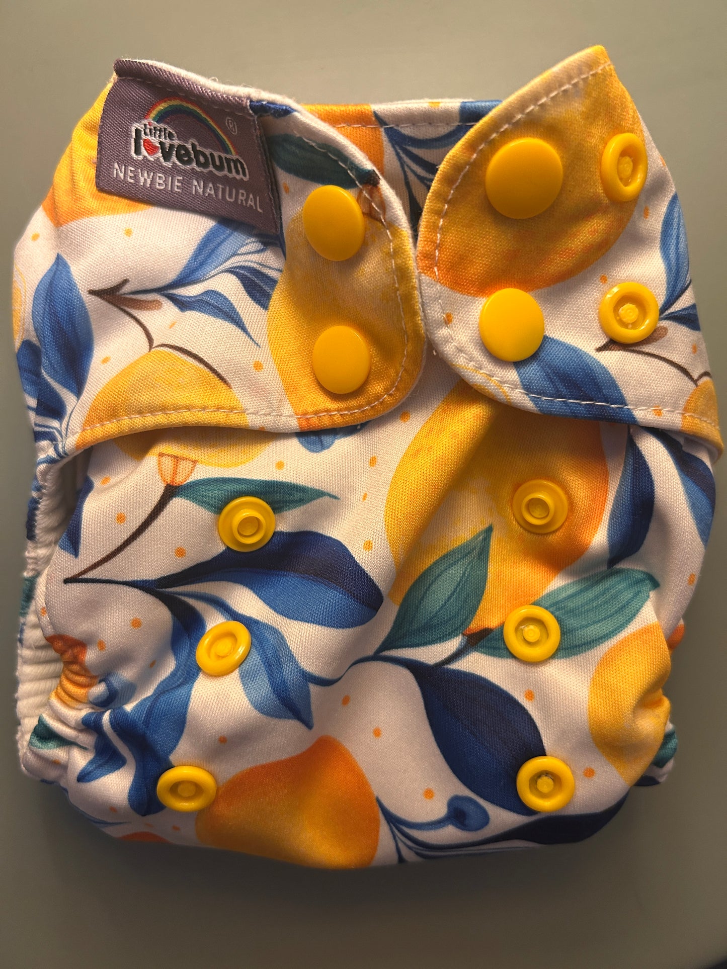 Little Lovebum newborn nappy new style, newbie natural, like new (003)