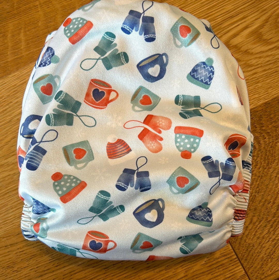 Baba and Boo coffee print pocket nappy with inserts (003)