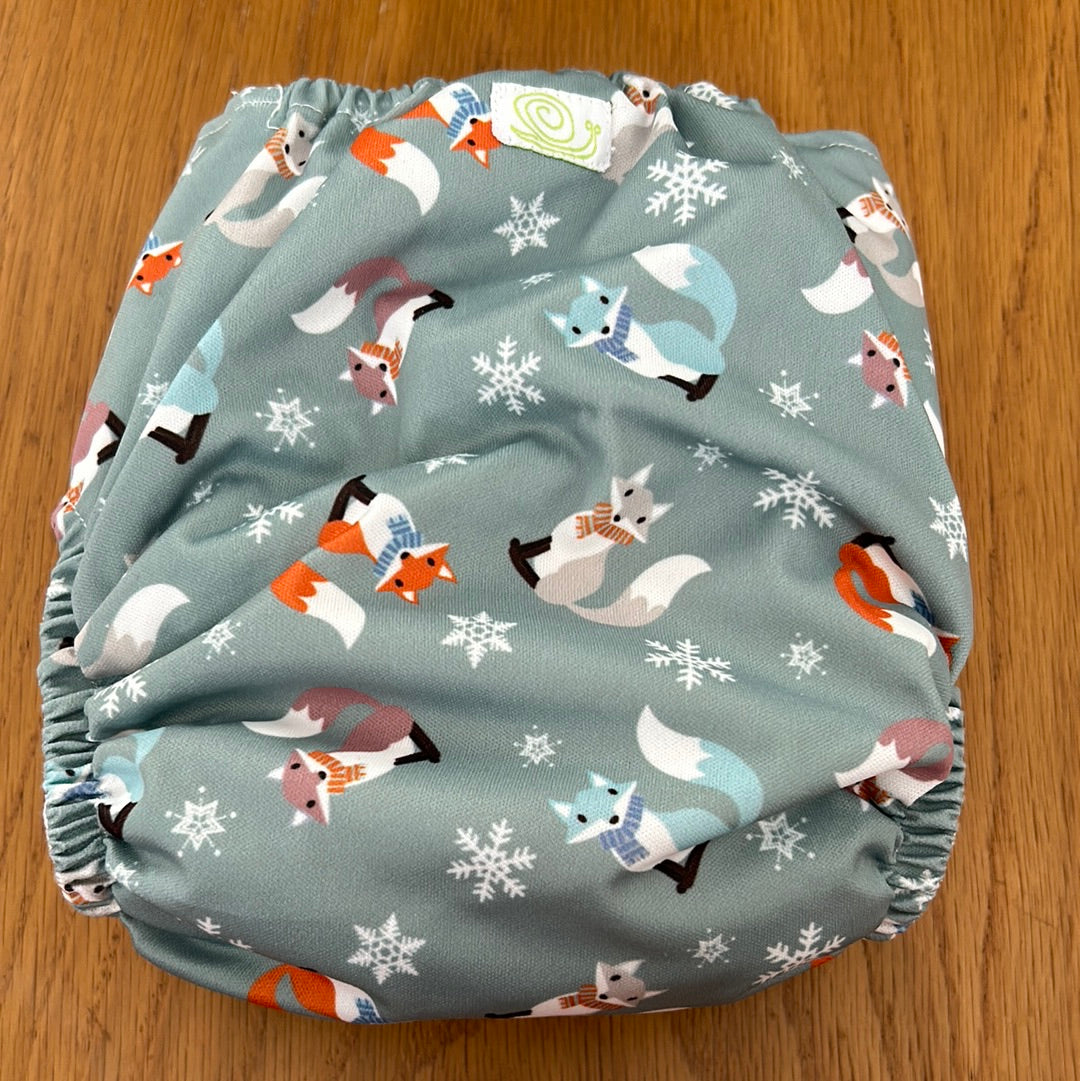 Baba and Boo festive foxes pocket nappy with one brand new insert (041)