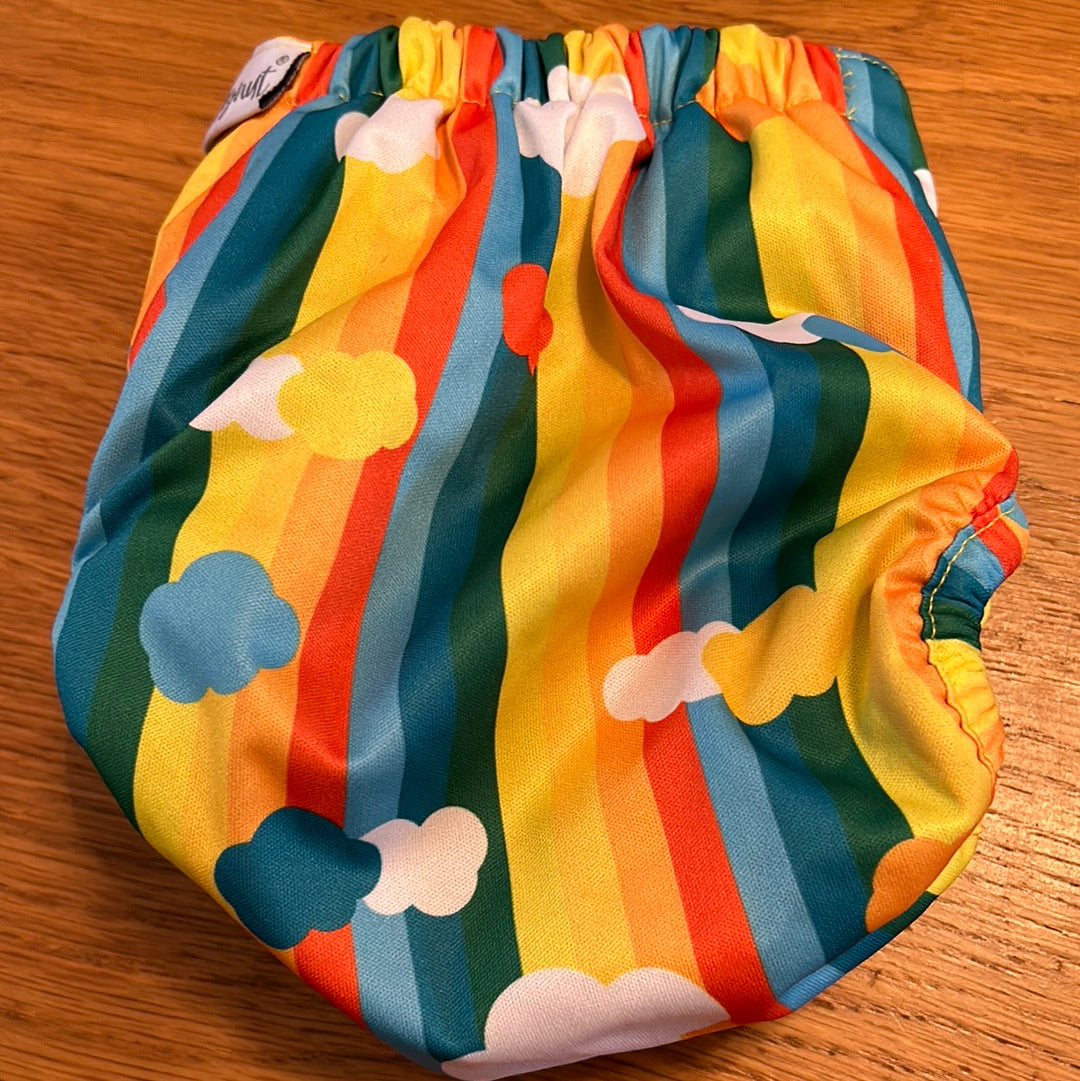 Hippynut rainbow pocket nappy with two original boosters like new (LW)