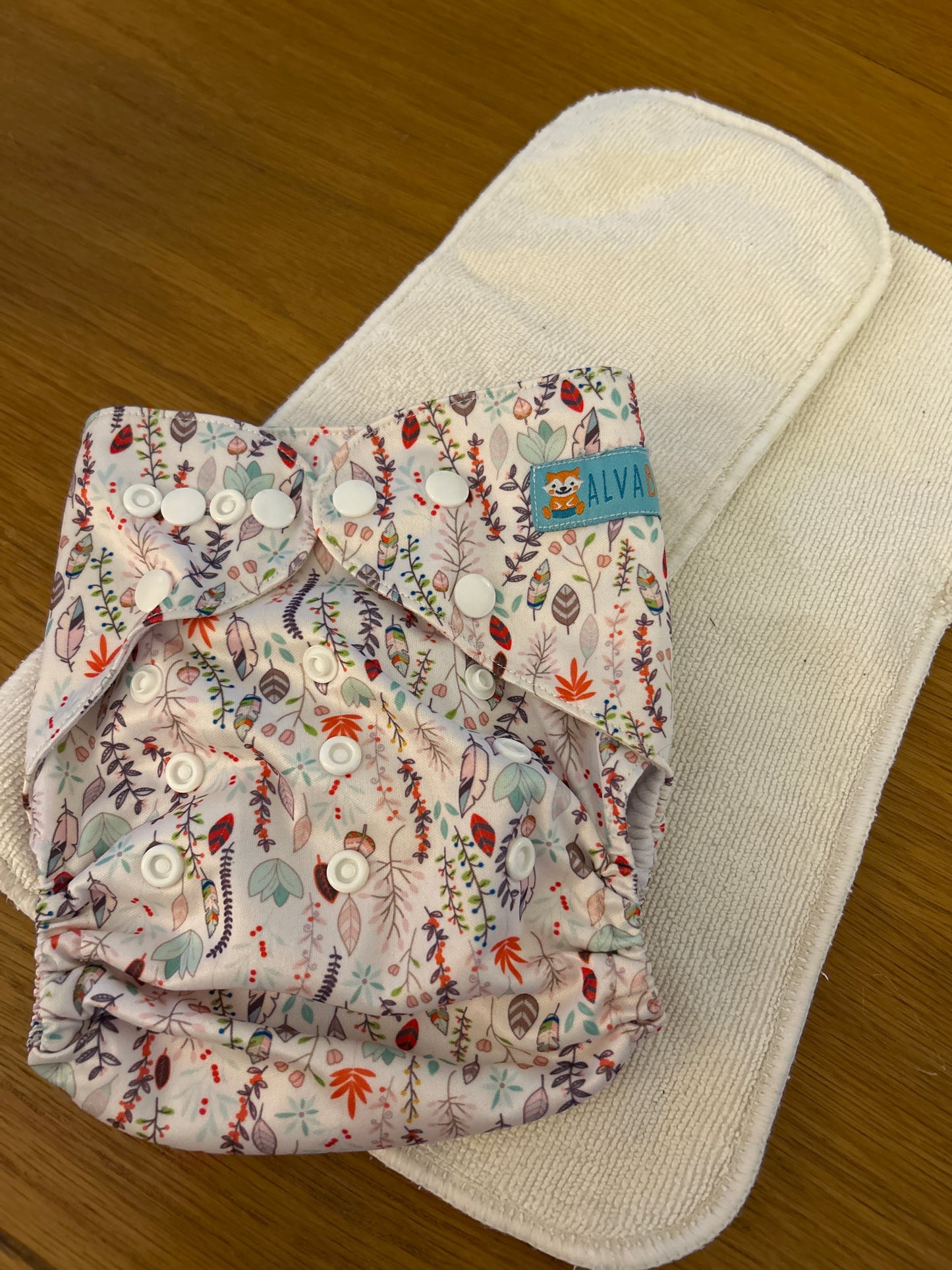 Alva baby pocket nappy with 2 inserts (092)