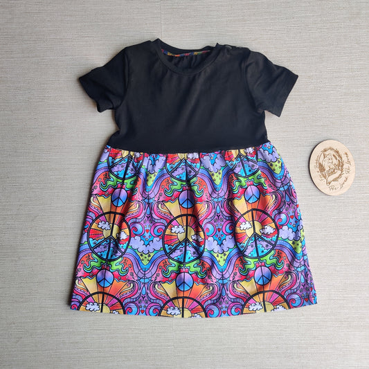 Peace and Rainbows T shirt dress age 2 EUC. Fox & Bobbin Preloved cloth friendly clothing