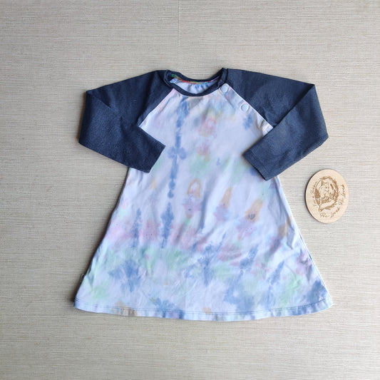 Age 2 long sleeve raglan dress GUC. Fox & Bobbin Preloved cloth friendly clothing