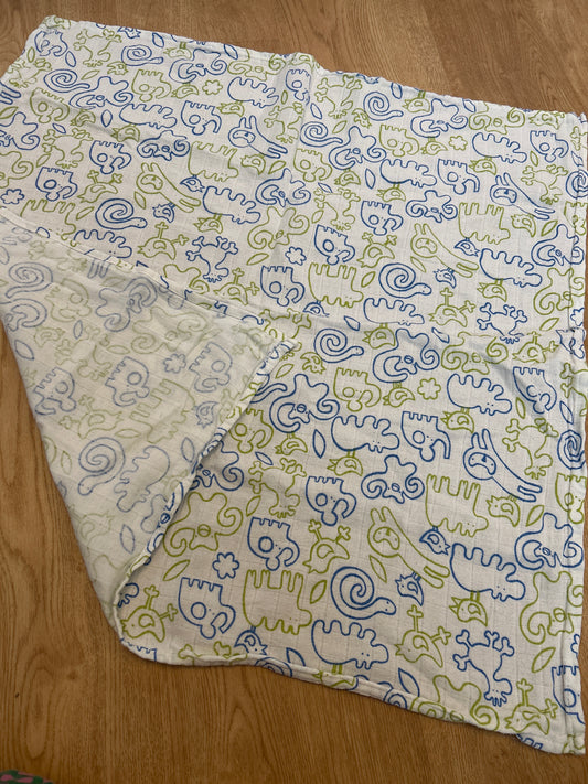 Flat nappy elephant print (086)