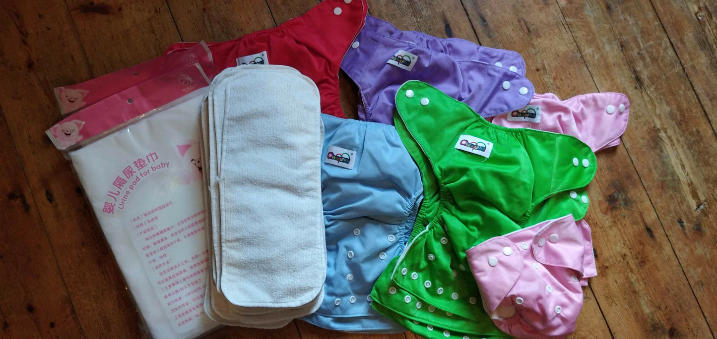 15 Reusable nappies cloth diaper with boosters and liner sheets