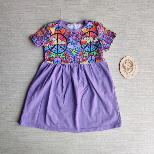 Peace and Rainbows T shirt dress age 2 EUC. Fox & Bobbin Preloved cloth friendly clothing