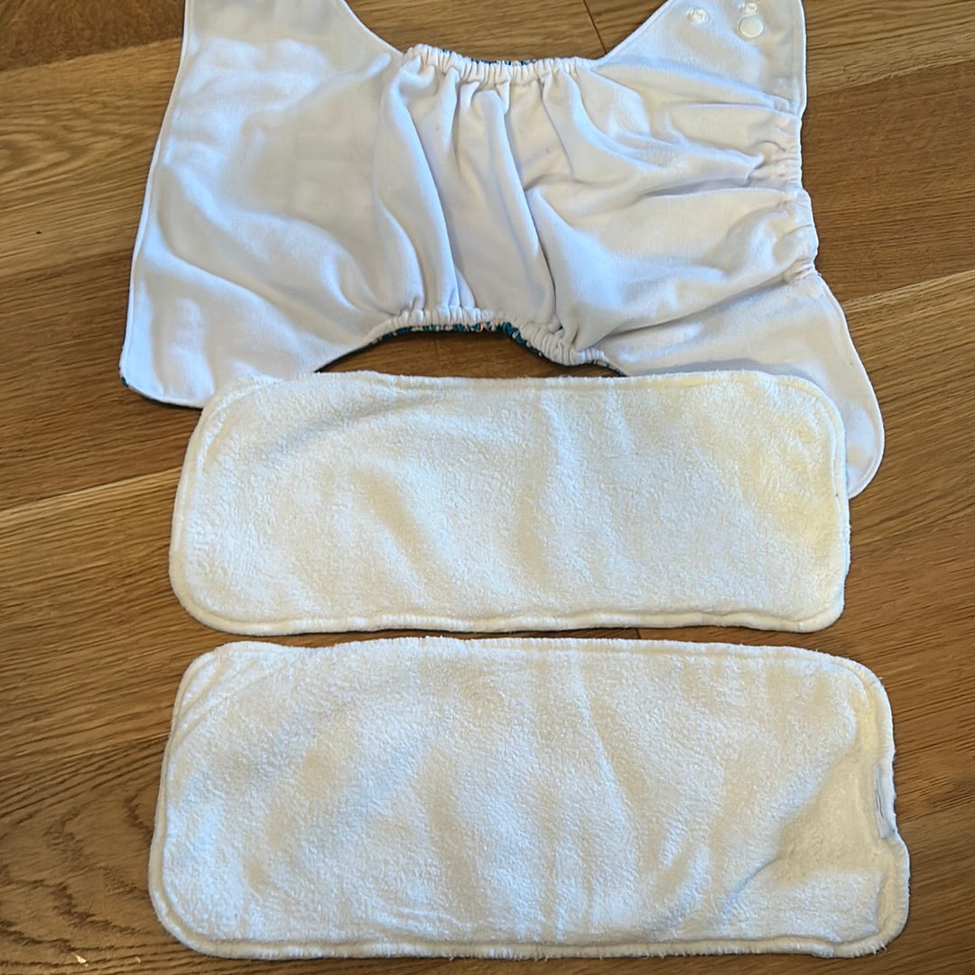 Alva baby pocket nappy with 2 inserts (041)