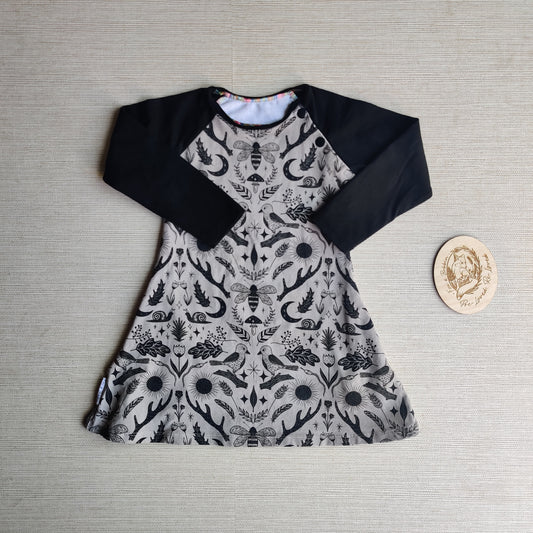 Woodlandala age 1 long sleeve raglan dress EUC. Fox & Bobbin Preloved cloth friendly clothing