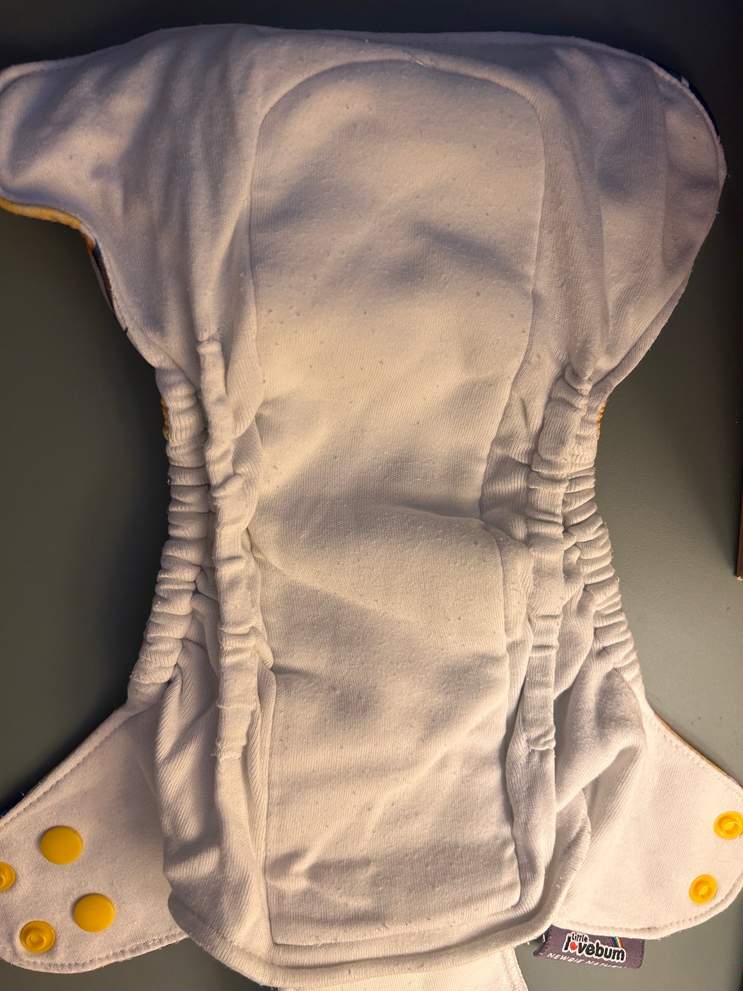 Little Lovebum newborn nappy new style, newbie natural, like new (003)