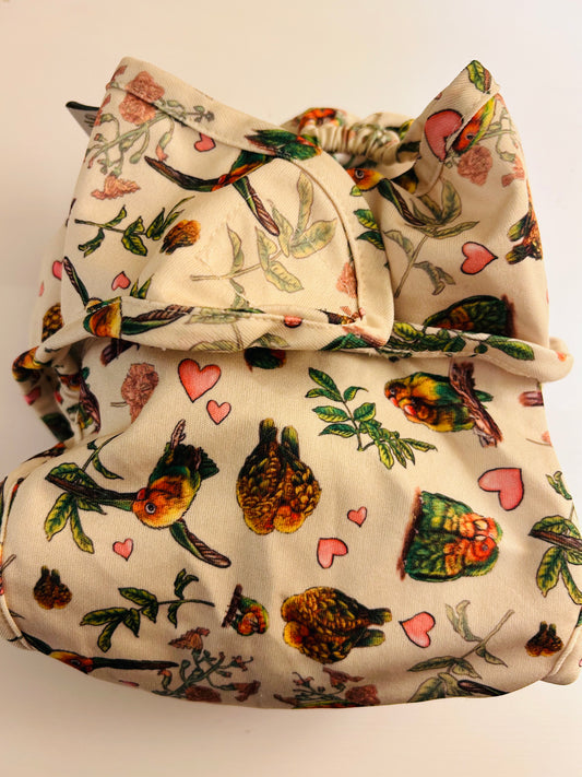 Little Lamb little bird nappy wrap size 2 (003)