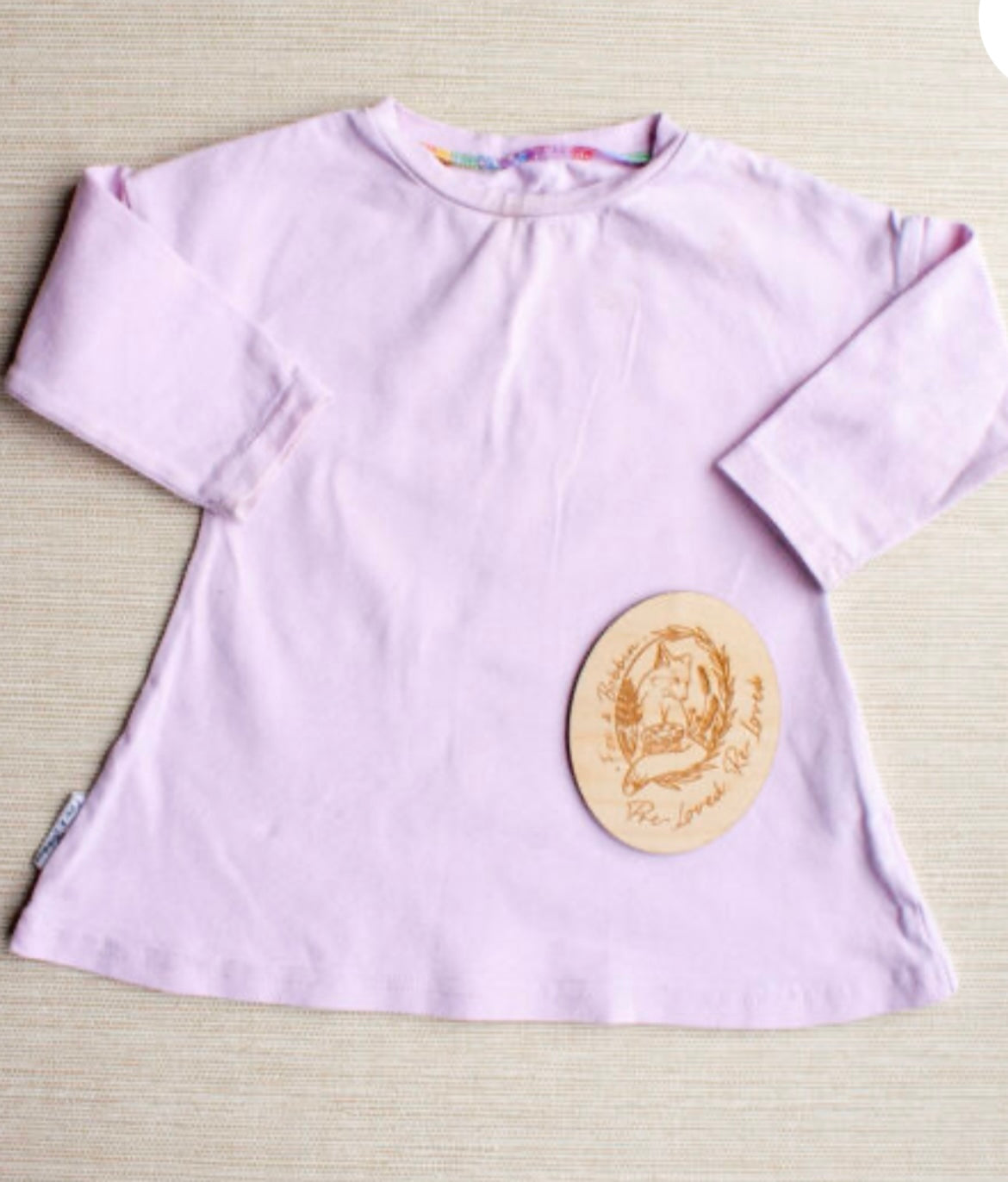 Tunic t shirt - play wear -6-12 months. Fox & Bobbin Preloved cloth friendly clothing