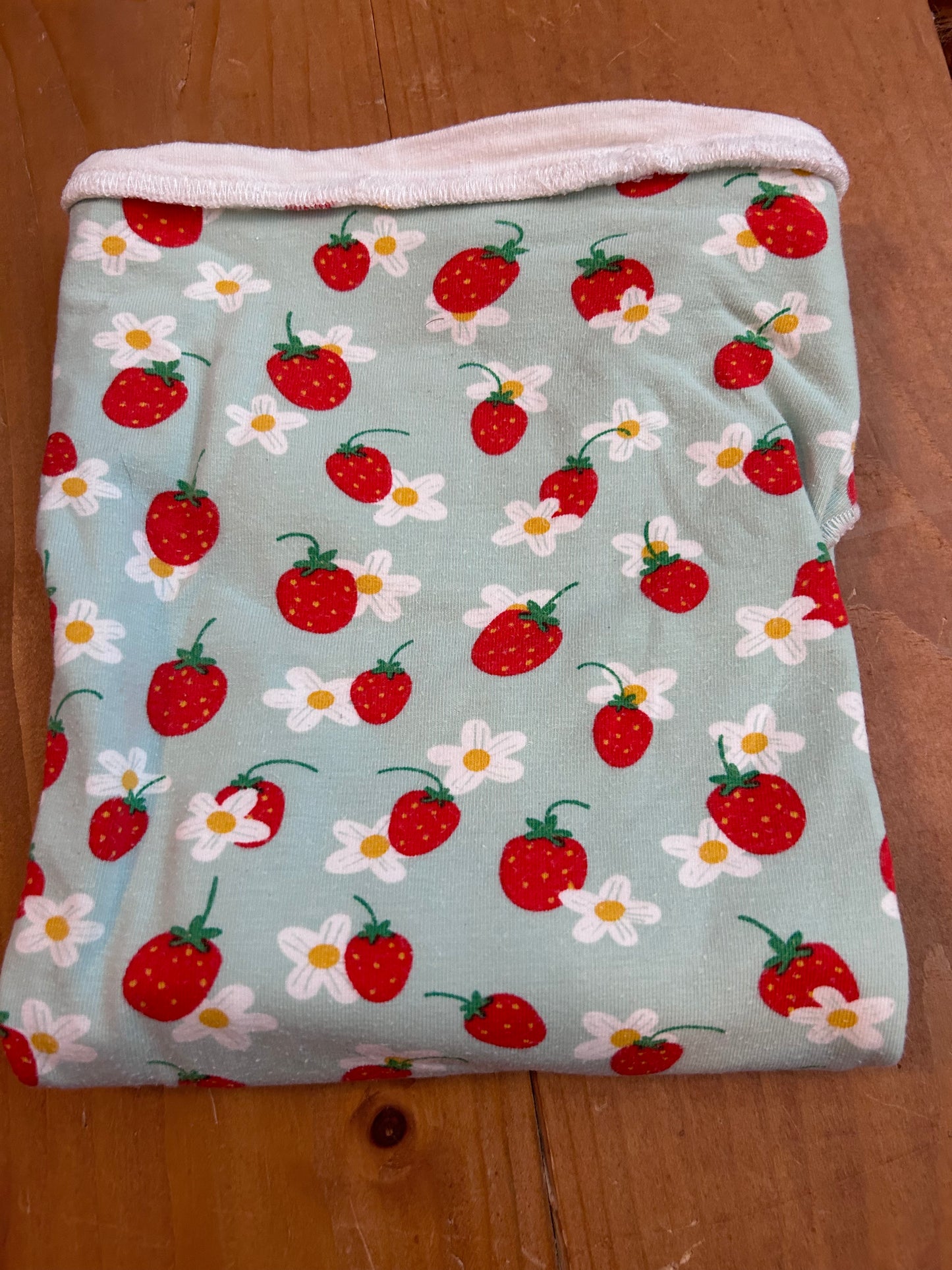 Ezra and Boos Strawberries Preflat (flat) nappy (043)