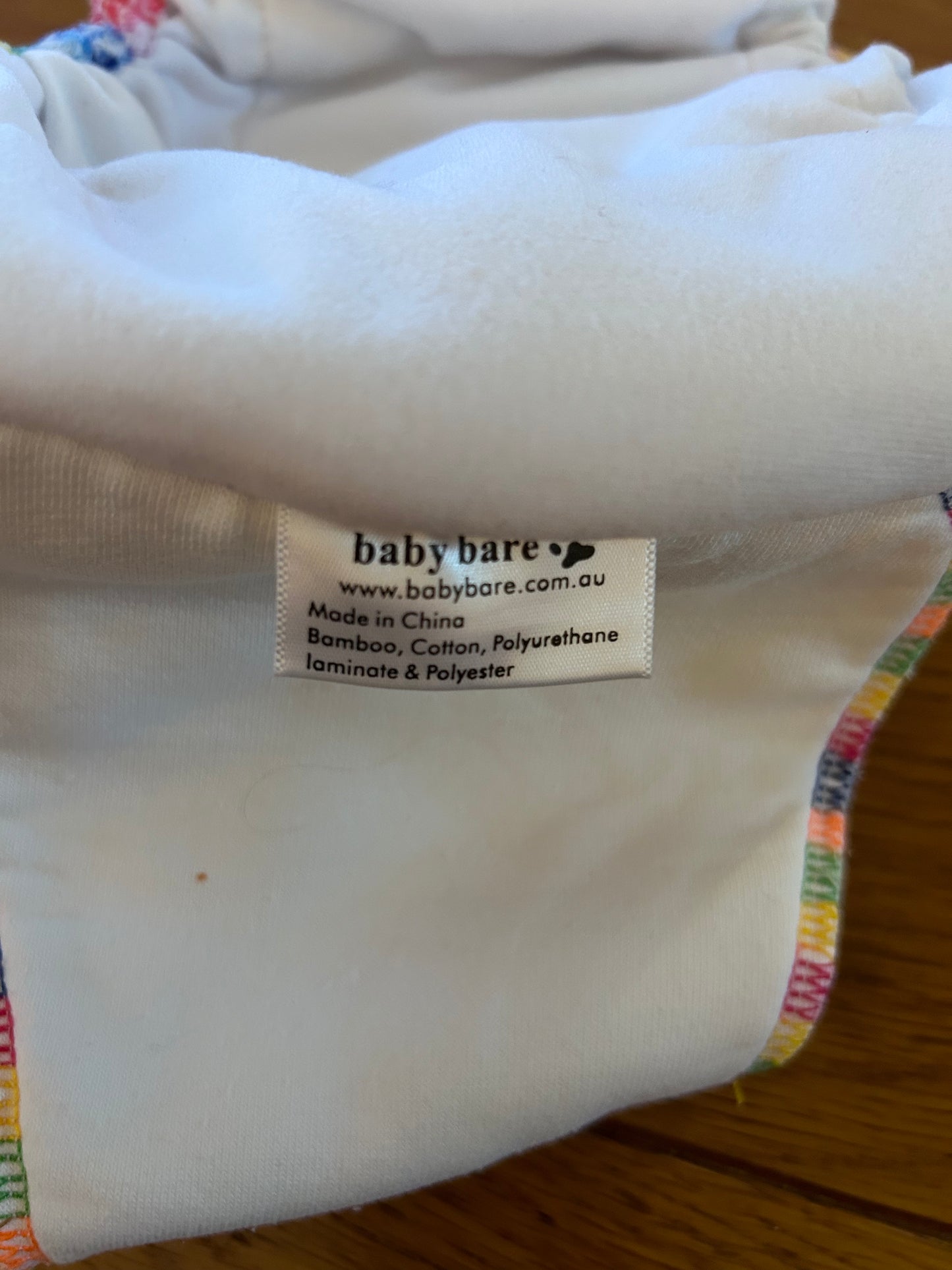 Baby Bare all in one nappy - brand new. Minky outside  (056)