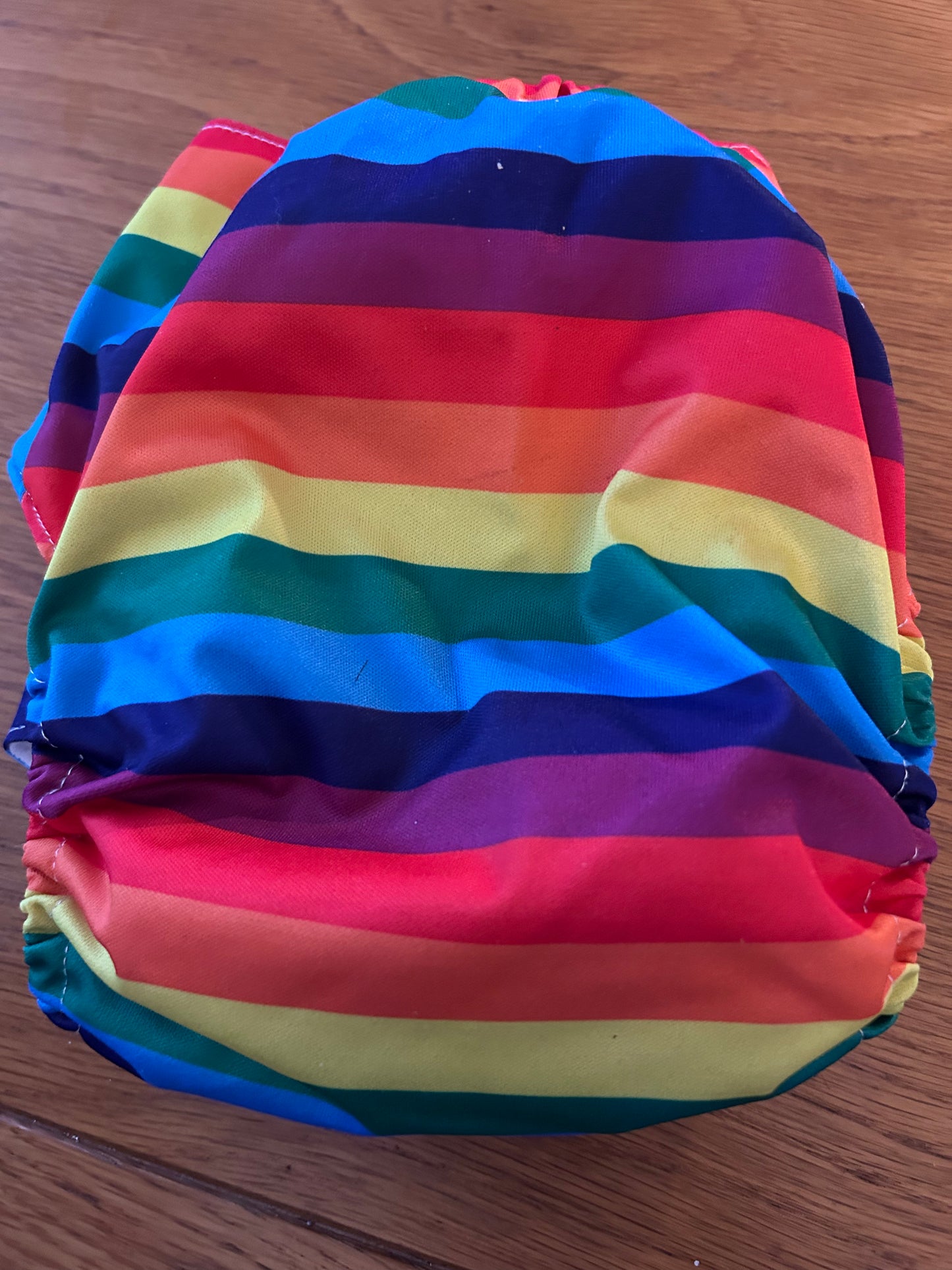 Little LoveBum - Popper and Pocket rainbow print nappy (003)