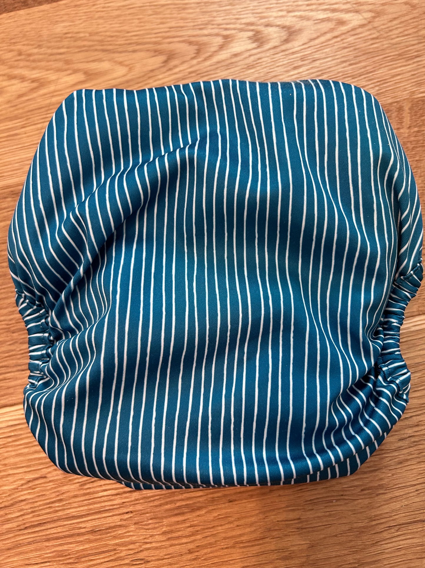 Little Lovebum blue pinstripe quick dry all in one (003)