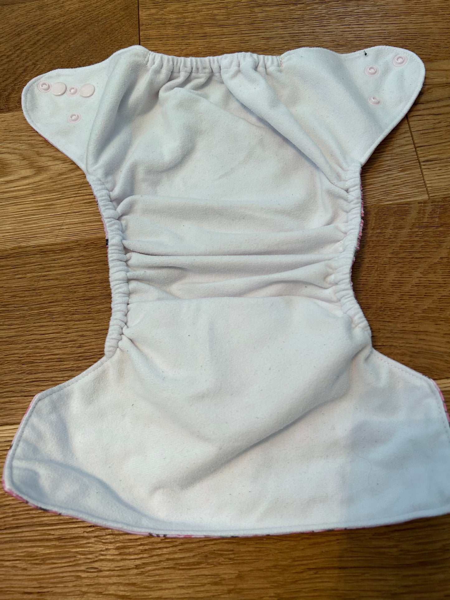 Matching handmade item and nappy - Green cheeks romper and pocket nappy (match; 003)