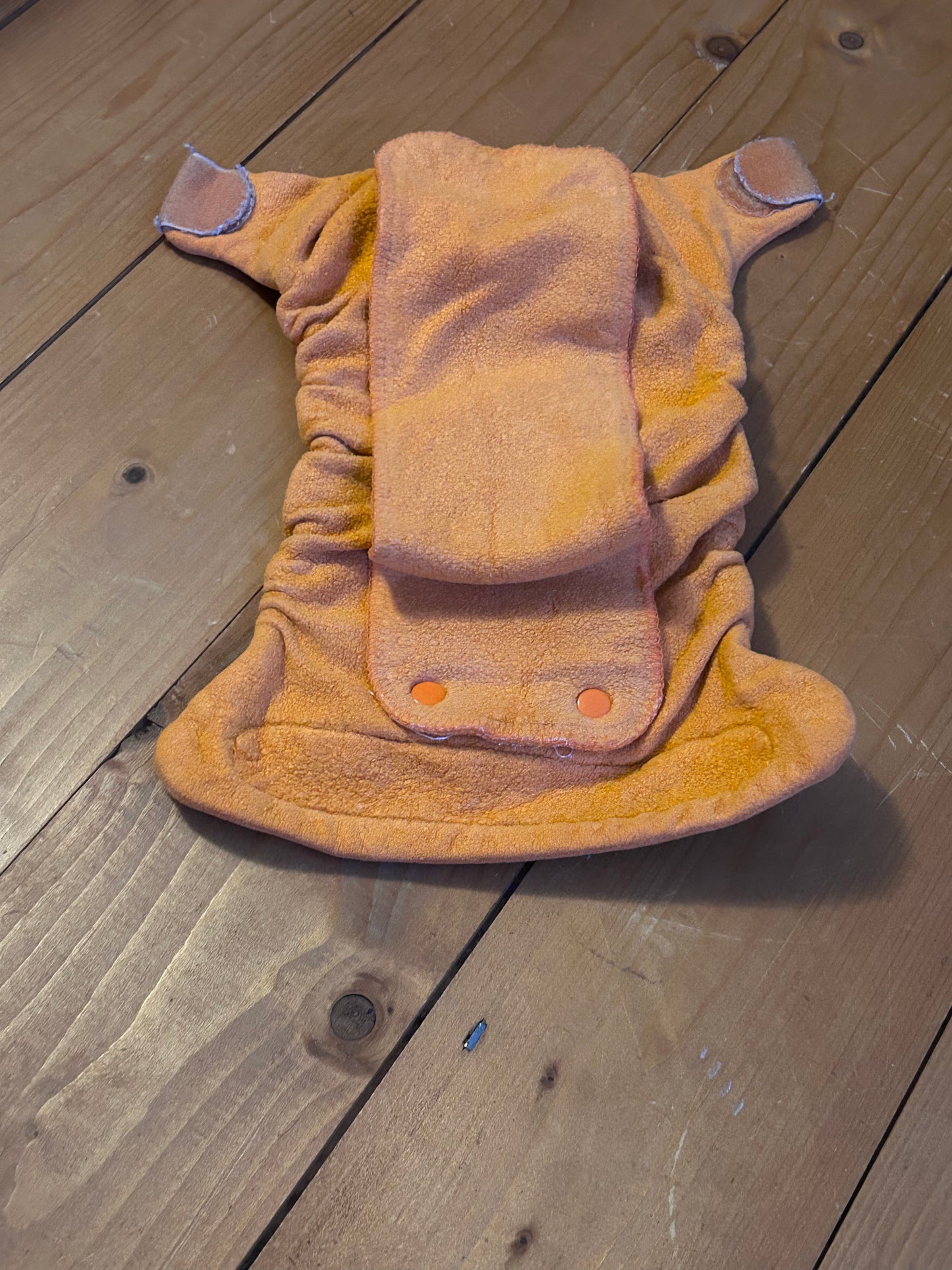 TotsBots  - Fitted Nappy Orange bamboozle size 2 (003)